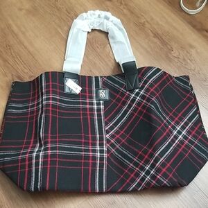 Victoria's Secret Black and Red Checkered Tote